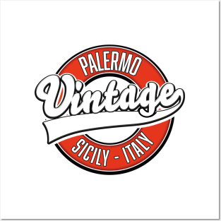 Palermo Sicily Italy vintage style logo Posters and Art